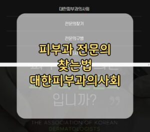 피부과 전문의 찾기 방법 대한피부과의사회