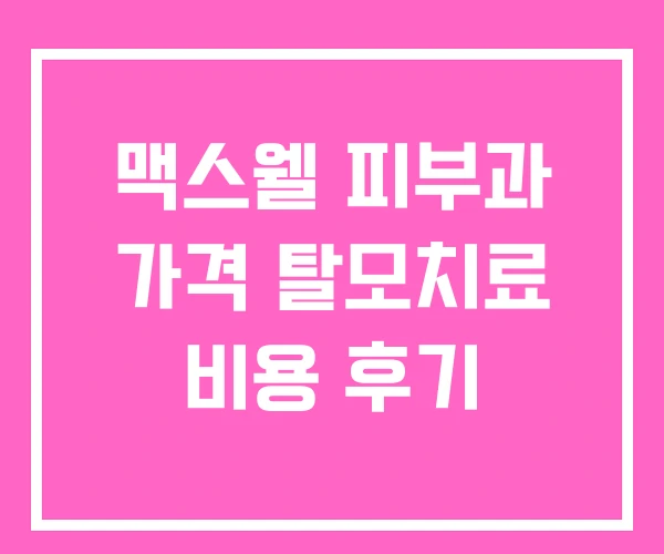 맥스웰 피부과 가격 탈모치료 비용 후기 맥스웰 피부과 가격 탈모치료 비용 후기