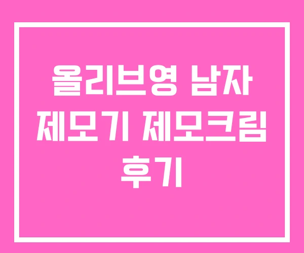 올리브영 남자 제모기 제모크림 후기 올리브영 남자 제모기 제모크림 후기