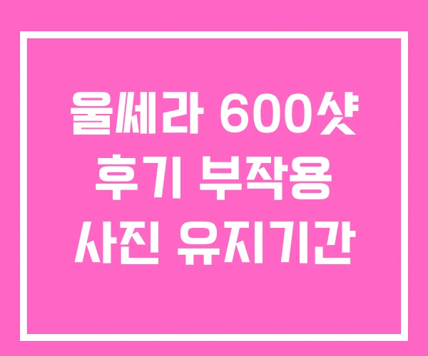 울쎄라 600샷 후기 부작용 사진 유지기간 울쎄라 600샷 후기 부작용 사진 유지기간