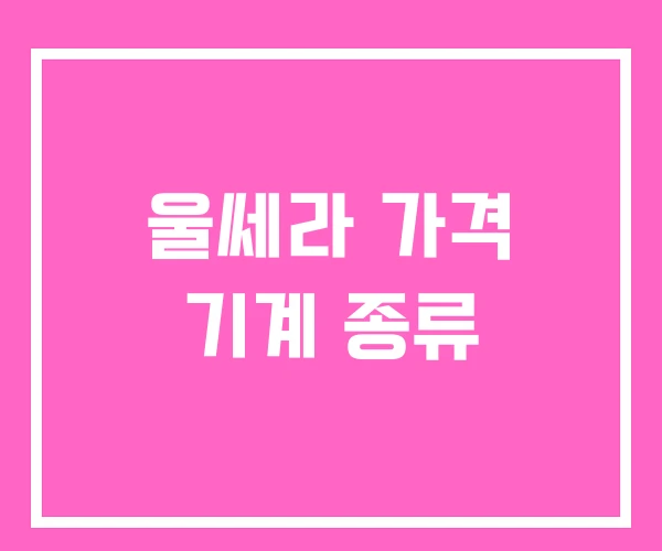울쎄라 가격 기계 종류 울쎄라 가격 기계 종류