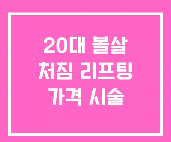 20대 볼살 처짐 리프팅 가격 시술 20대 볼살 처짐 리프팅 가격 시술
