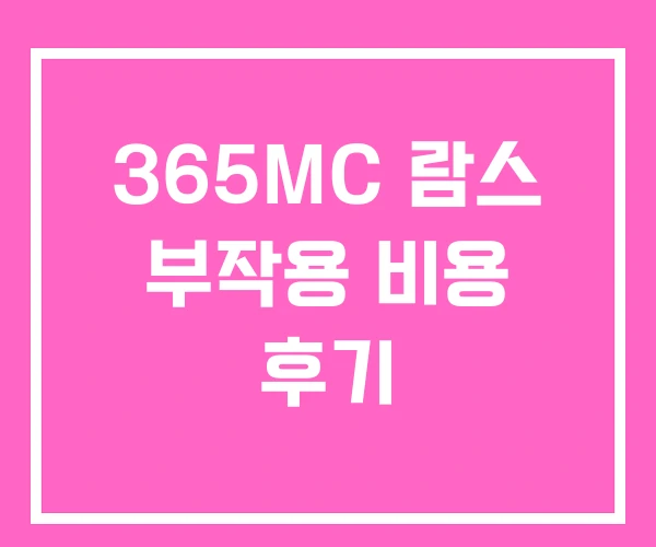 365MC 람스 부작용 비용 후기