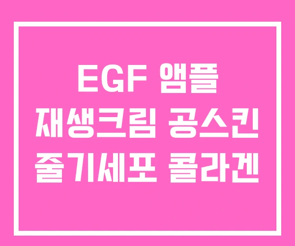 EGF 앰플 재생크림 공스킨 줄기세포 콜라겐