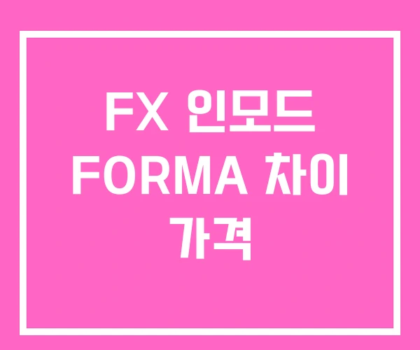 FX 인모드 FORMA 차이 가격
