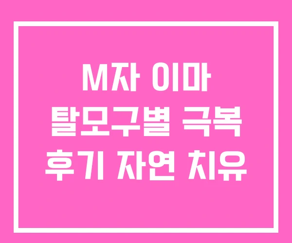 M자 이마 탈모구별 극복 후기 자연 치유 M자 이마 탈모구별 극복 후기 자연 치유