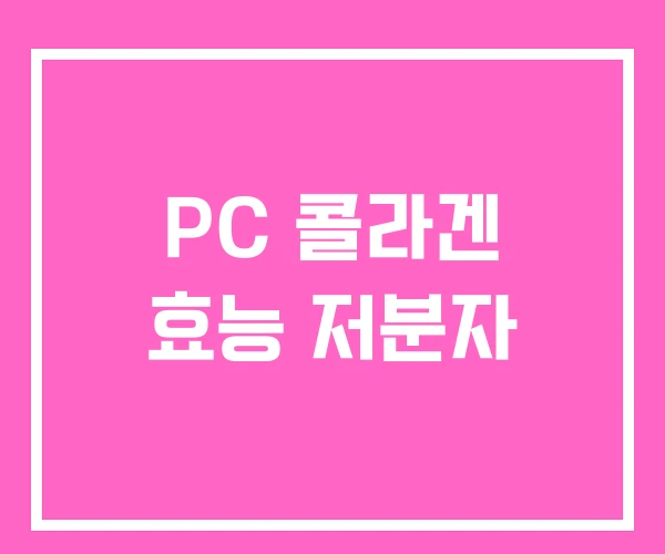 PC 콜라겐 효능 저분자