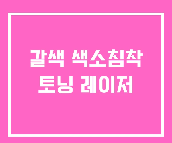 갈색 색소침착 토닝 레이저 갈색 색소침착 토닝 레이저