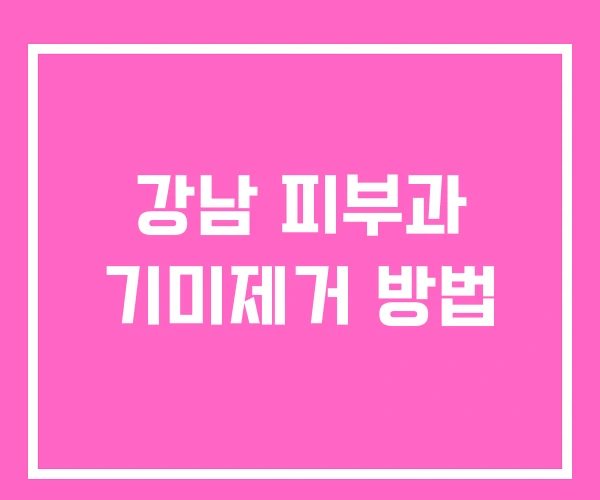 강남 피부과 기미제거 방법 강남 피부과 기미제거 방법