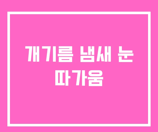 개기름 냄새 눈 따가움 개기름 냄새 눈 따가움