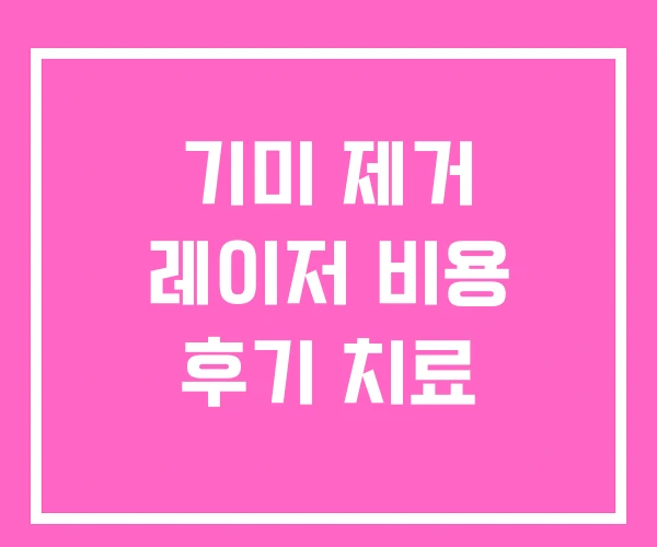 기미 제거 레이저 비용 후기 치료