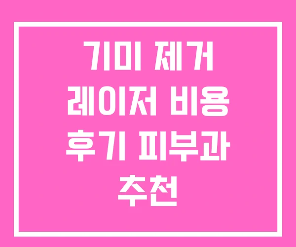 기미 제거 레이저 비용 후기 피부과 추천