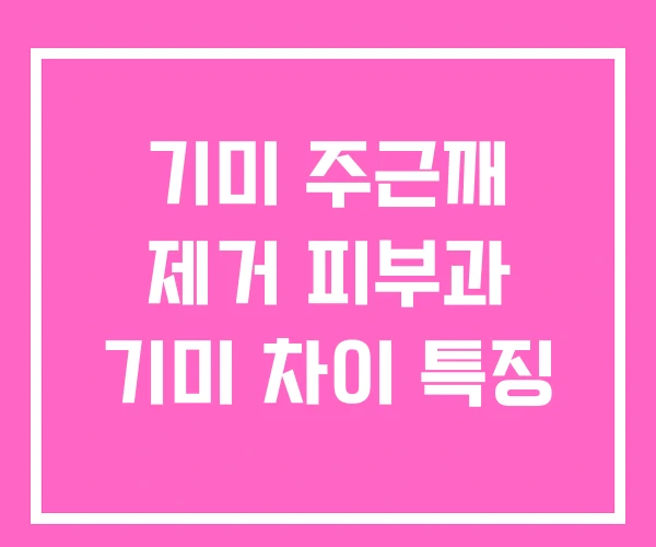 기미 주근깨 제거 피부과 기미 차이 특징