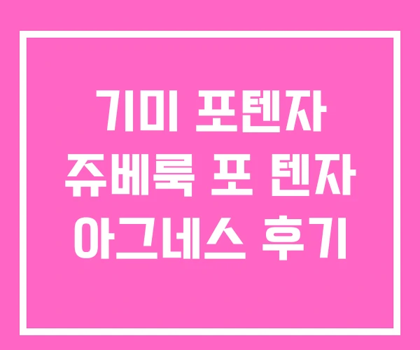 기미 포텐자 쥬베룩 포 텐자 아그네스 후기