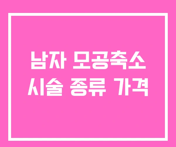 남자 모공축소 시술 종류 가격 남자 모공축소 시술 종류 가격