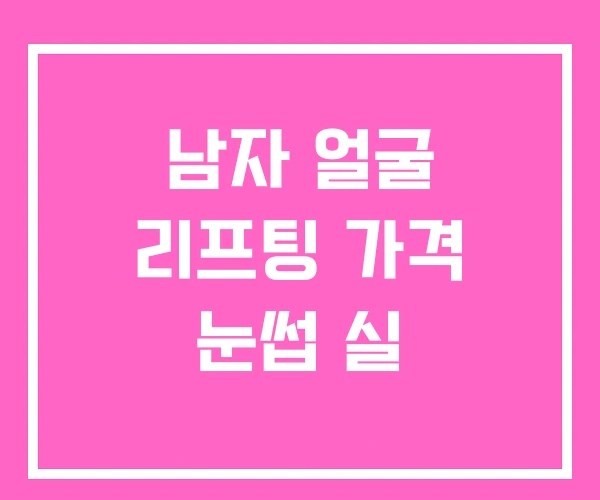 남자 얼굴 리프팅 가격 눈썹 실