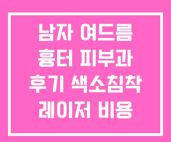 남자 여드름 흉터 피부과 후기 색소침착 레이저 비용