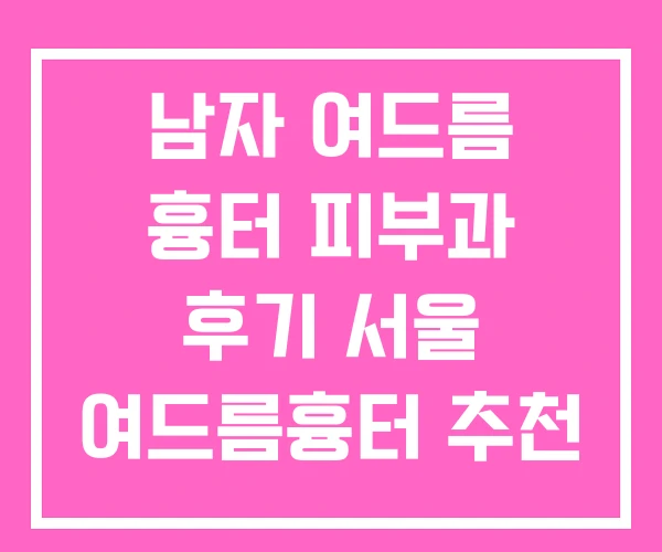 남자 여드름 흉터 피부과 후기 서울 여드름흉터 추천