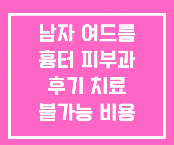 남자 여드름 흉터 피부과 후기 치료 불가능 비용