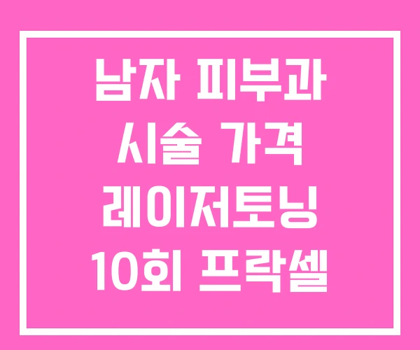 남자 피부과 시술 가격 레이저토닝 10회 프락셀 남자 피부과 시술 가격 레이저토닝 10회 프락셀