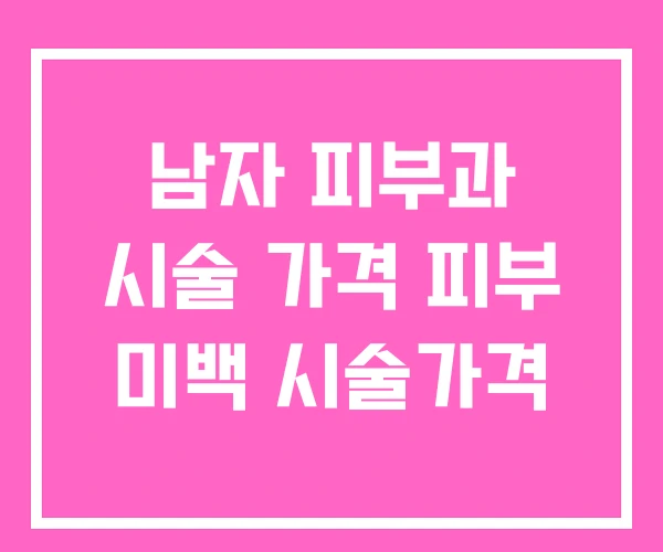 남자 피부과 시술 가격 피부 미백 시술가격 남자 피부과 시술 가격 피부 미백 시술가격