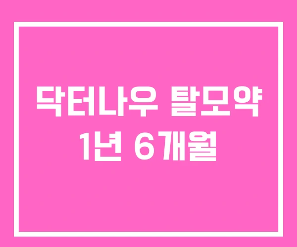 닥터나우 탈모약 1년 6개월