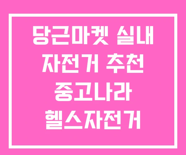 당근마켓 실내 자전거 추천 중고나라 헬스자전거
