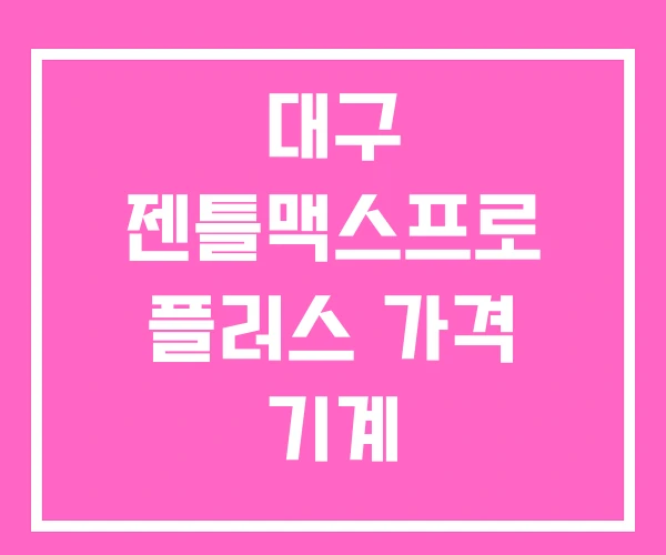 대구 젠틀맥스프로 플러스 가격 기계 대구 젠틀맥스프로 플러스 가격 기계