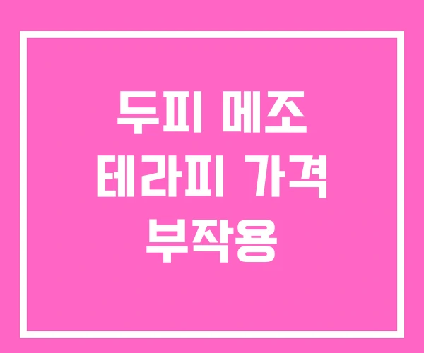 두피 메조 테라피 가격 부작용 두피 메조 테라피 가격 부작용