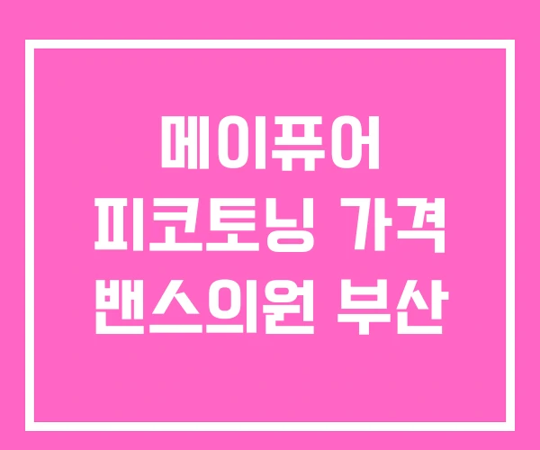 메이퓨어 피코토닝 가격 밴스의원 부산