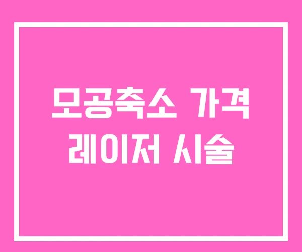 모공축소 가격 레이저 시술 모공축소 가격 레이저 시술