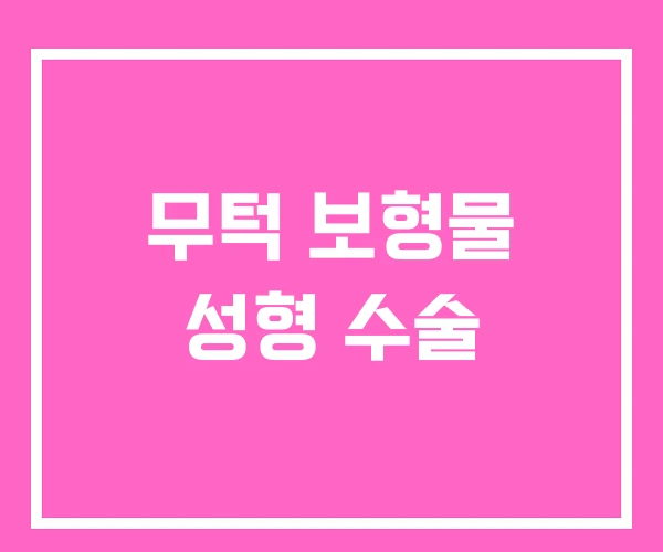 무턱 보형물 성형 수술