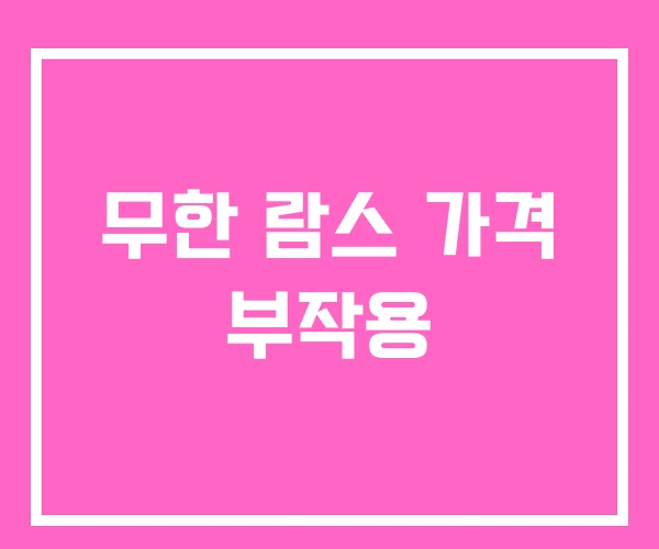 무한 람스 가격 부작용 무한 람스 가격 부작용