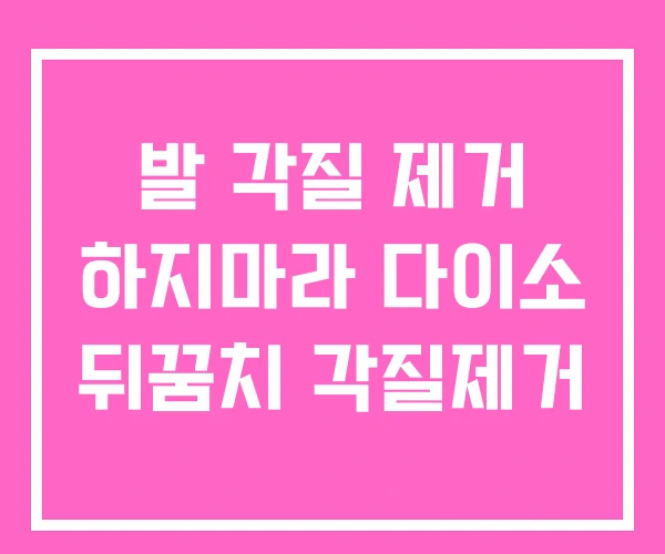 발 각질 제거 하지마라 다이소 뒤꿈치 각질제거