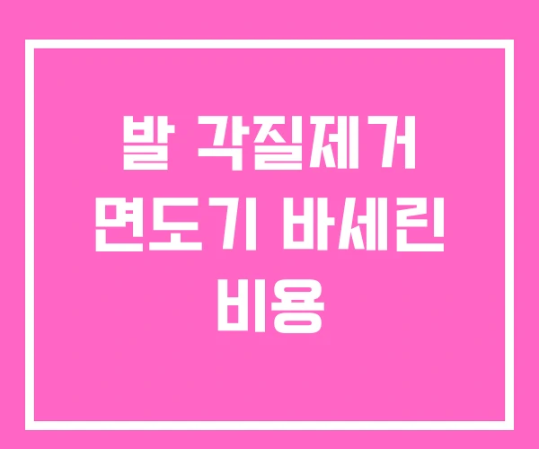 발 각질제거 면도기 바세린 비용 발 각질제거 면도기 바세린 비용