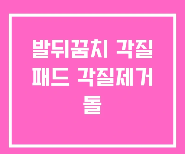 발뒤꿈치 각질 패드 각질제거 돌