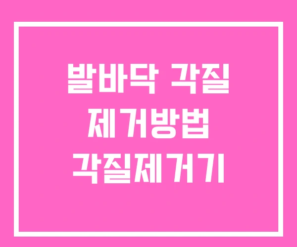발바닥 각질 제거방법 각질제거기 발바닥 각질 제거방법 각질제거기