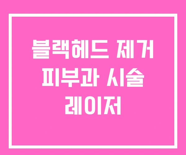블랙헤드 제거 피부과 시술 레이저 블랙헤드 제거 피부과 시술 레이저