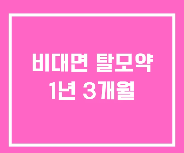 비대면 탈모약 1년 3개월