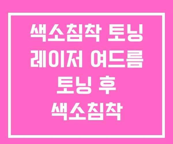 색소침착 토닝 레이저 여드름 토닝 후 색소침착