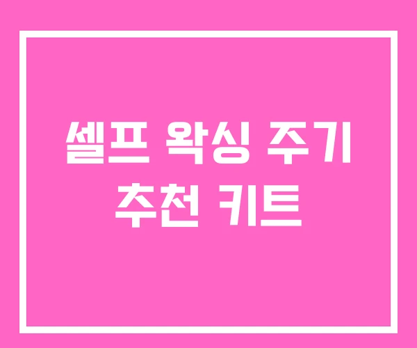 셀프 왁싱 주기 추천 키트