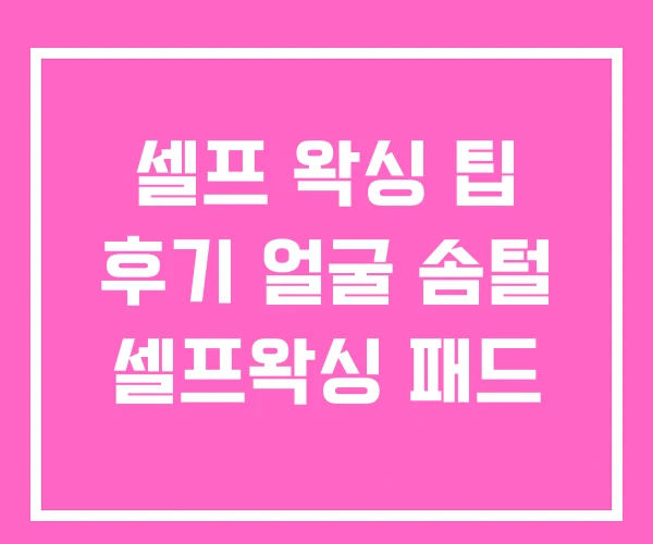 셀프 왁싱 팁 후기 얼굴 솜털 셀프왁싱 패드