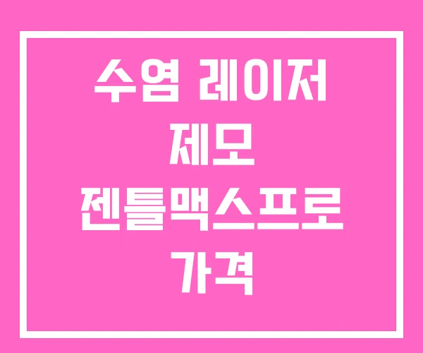 수염 레이저 제모 젠틀맥스프로 가격