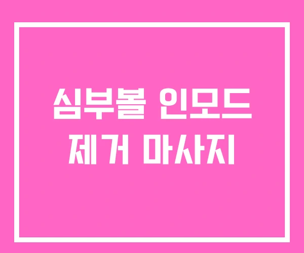 심부볼 인모드 제거 마사지