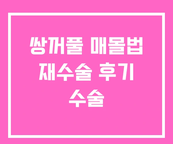 쌍꺼풀 매몰법 재수술 후기 수술