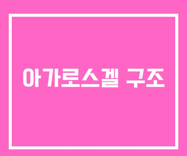 아가로스겔 구조