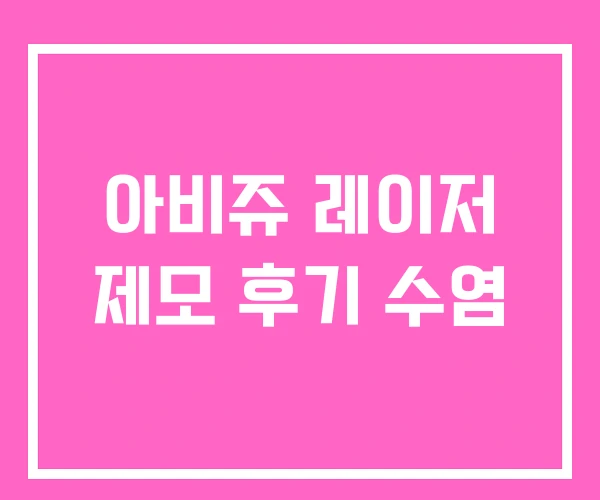 아비쥬 레이저 제모 후기 수염