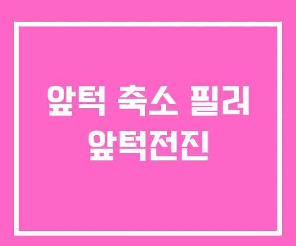 앞턱 축소 필러 앞턱전진