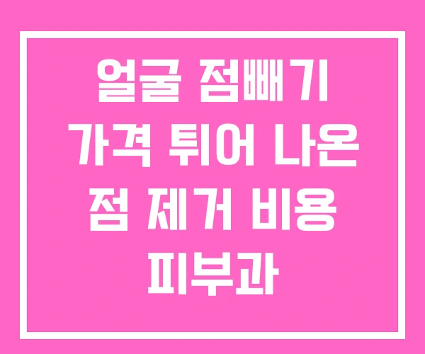 얼굴 점빼기 가격 튀어 나온 점 제거 비용 피부과