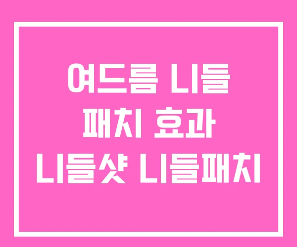 여드름 니들 패치 효과 니들샷 니들패치 여드름 니들 패치 효과 니들샷 니들패치